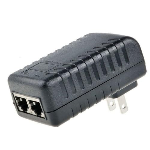 2PCS 24V1A POE Injector with Built-in Wall Plug - Ethernet Data + Power Adapter for IP Phones, CCTV Cameras, Gateways, and 24V Network Terminals