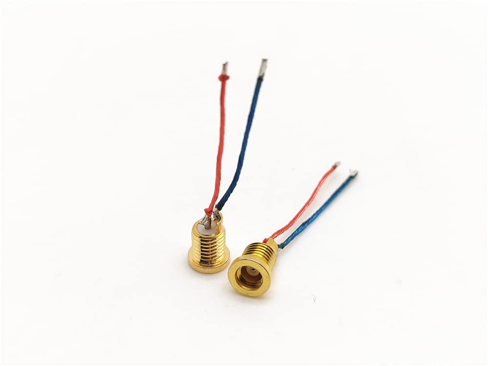 Girftu MMCX Female Solder Wire Connector DIY Audio Plug Adapter Mount Pin with Cable, Gold Plated, for Headphones