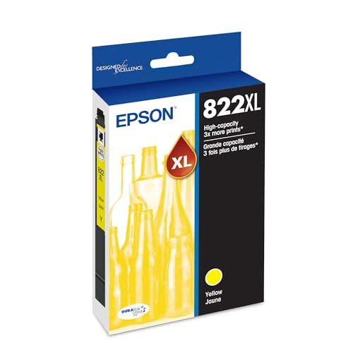 EPSON 822 DURABrite Ultra Ink High Capacity Yellow Cartridge (T822XL420-S) Works with WorkForce Pro WF-3820,3823, 4820, 4830, 4833, 4834