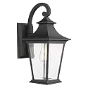 Emliviar Outdoor Wall Lantern, 1-Light Exterior Wall Mount Light with Clear Glass in Black Finish, 18" Height, 500181