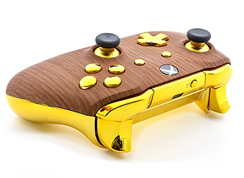MODDEDZONE UN-Modded Custom Controller compatible with Xbox One S/X... (3.5 mm jack) (Golden Wood)