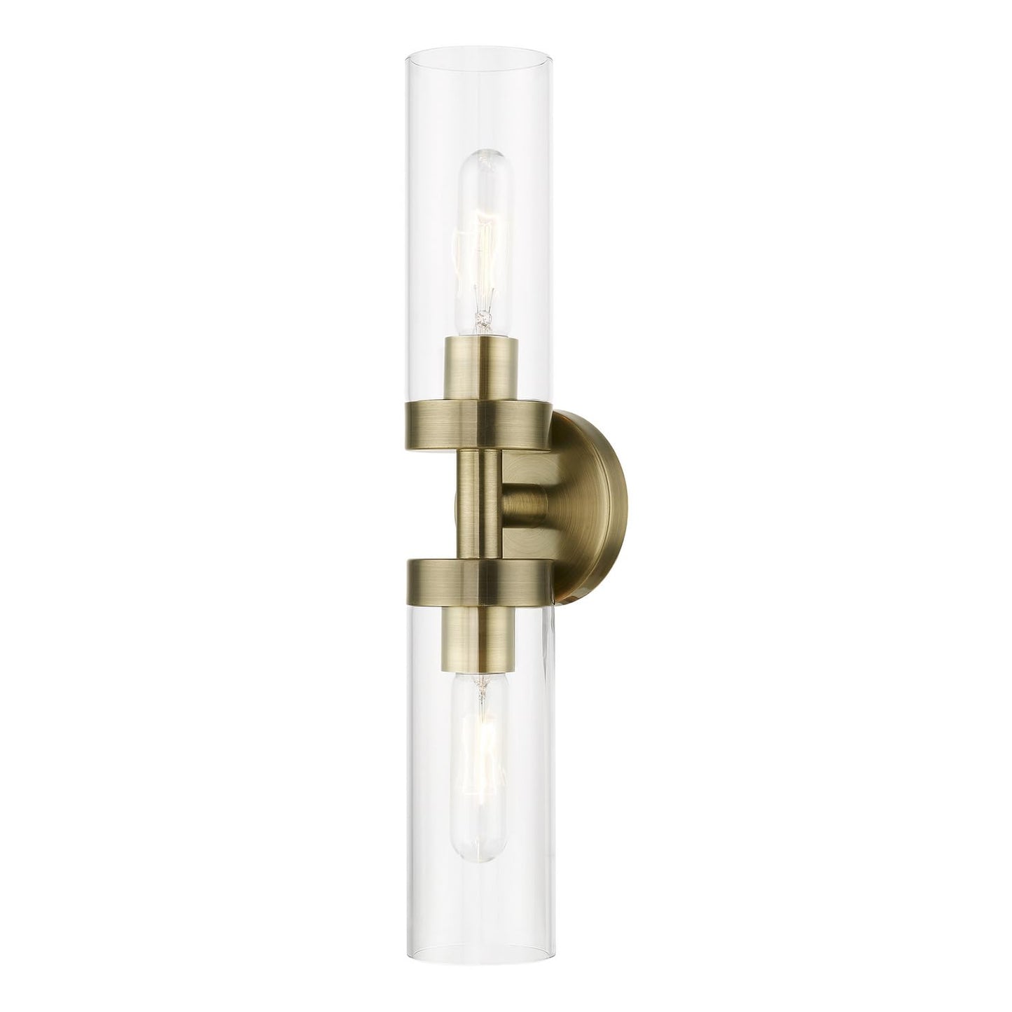 Livex Lighting Ludlow - 2 Light ADA Bath Vanity in Nautical Style-19.25 Inches Tall and 4.25 Inches Wide-Antique Brass Finish
