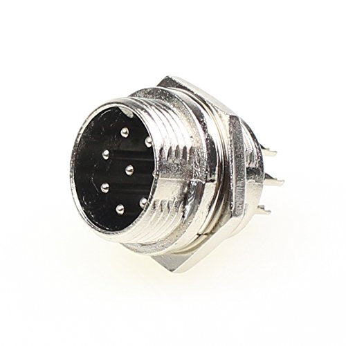 Aviation Plug Connector 10 Pairs Male Female Panel Metal Wire Connector 16mm Socket (8 Pins 10-Pack)