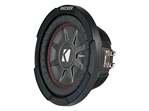 Kicker 8 Inch Dual 600 Watt CompRT 2 Ohm Shallow Slim Car Subwoofer | 43CWRT82
