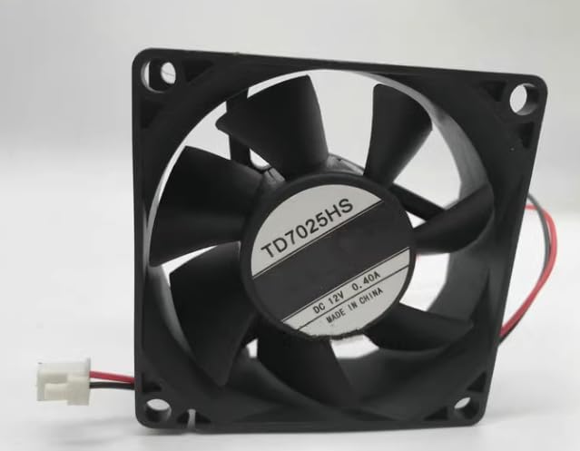 TD7025HS DC 12V 0.40A 70x70x25mm 7cm 2-Wire Cooling Fan