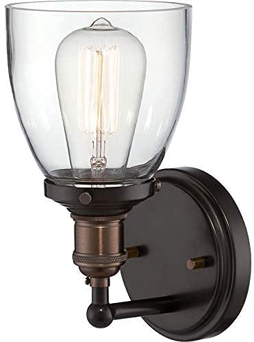 Nuvo Lighting 60/5514 Vintage Incandescent One Light Wall Sconce Cone Clear Glass Rustic Bronze
