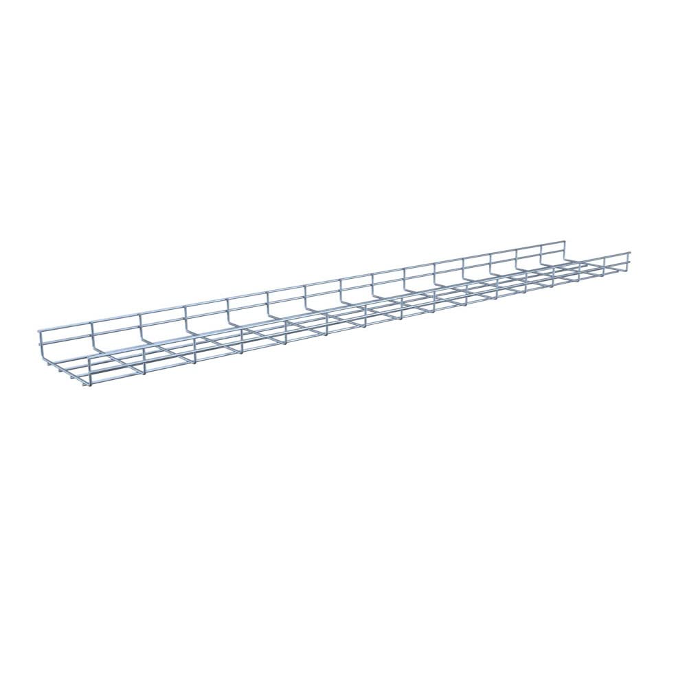 NavePoint Wire Mesh Cable Tray, Electro Zinc Plated, Silver Steel, 1.97 x 7.88 x 59.06 inch, 2-Pack