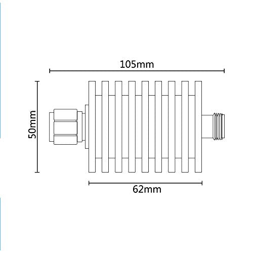 BECEN 50W N Male to Female Connector Attenuator,DC to 3GHz,50 Ohm (15db)