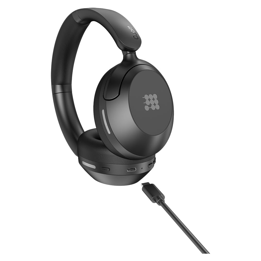 Cubitt Power Headphones with Hybrid ANC | Bluetooth 5.4 Over-Ear Headphones with 60H Playtime, 4 Mics, Auto-Pause, Transparency Mode, Low Latency…