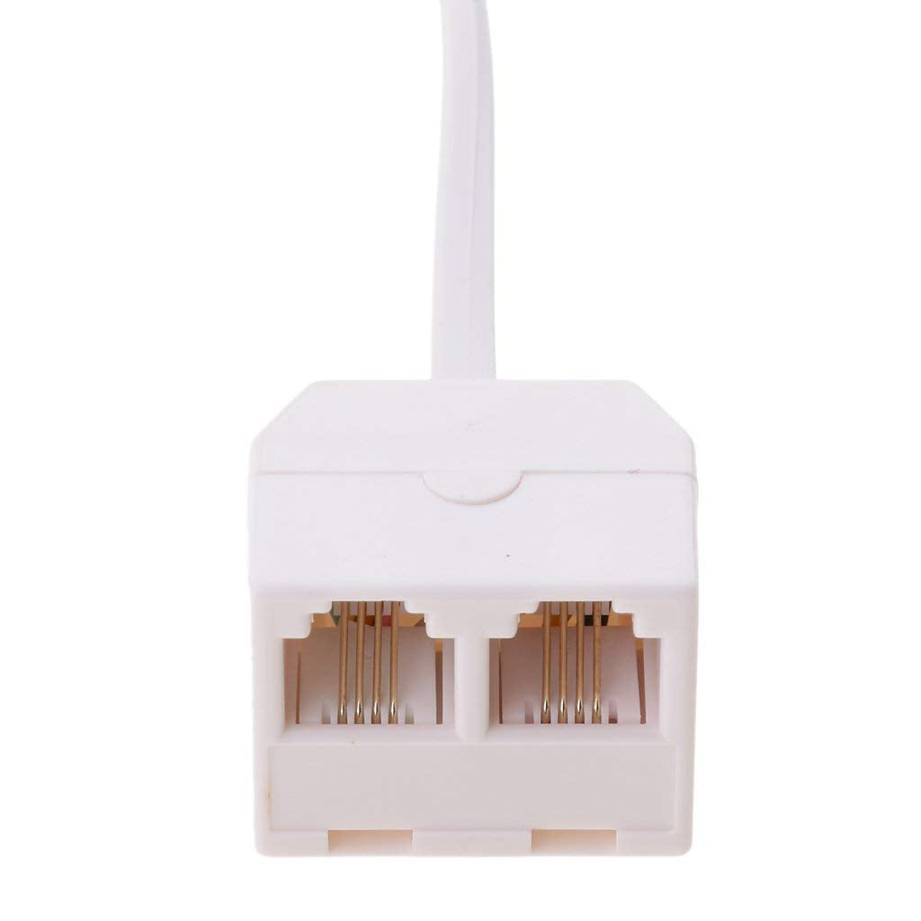 Telephone Splitters,RJ11 6P4C Duplex Wall Jack Adapter Dual Phone Line Splitter Wall Jack Plug 1 to 2 Modular Converter Adapter for Office Home ADSL