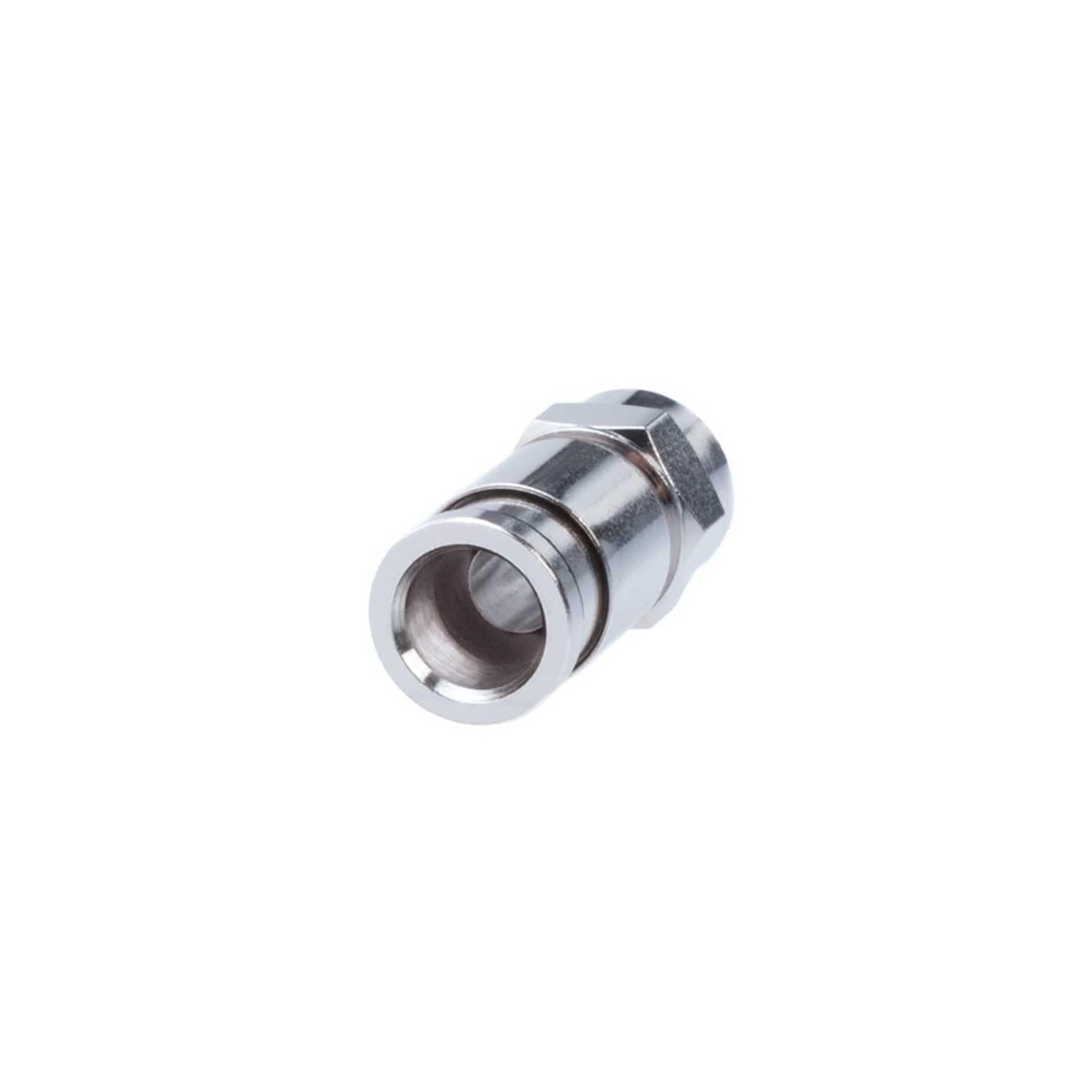 SATMAXIMUM RG6 F Type Compression Connector, All-Metal Coaxial Fitting Plug for Satellite & Cable TV - Compatible with Standard Compression Tools, 0.3