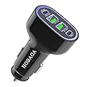 USB C Car Charger Adapter, PD 3.2 QC 5.0 Fast car Charger, 4-Port Multi Car Phone Charger Compatible with iPhone 17 16 15 1413 Pro Max, Samsung Galaxy