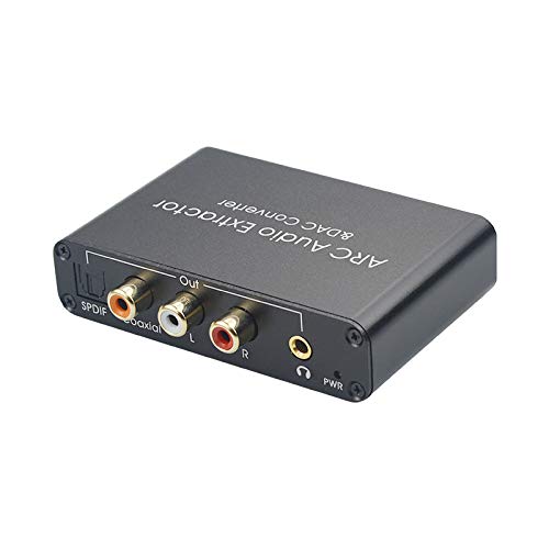 HDMI ARC Audio Extractor Pro, 192KHz DAC Converter, HDMI ARC to Optical Coaxial and Analog L/R RCA 3.5mm, Digital Optical SPDIF Coaxial to Analog