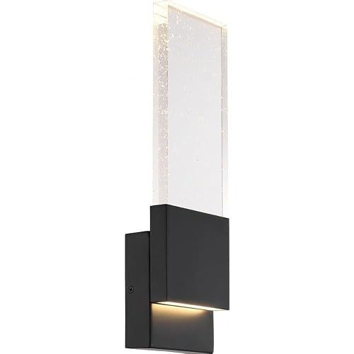 Nuvo Matte Black Finish with Seeded Glass