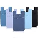Zemexy Phone Wallet Stick on,5Pack Phone Card Holder for Back of Phone Case,Silicone Sticky Credit Card Holder for Cell Phone Double Pocket Sticker
