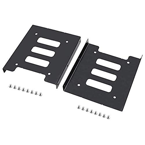 SSD Bracket 2.5 to 3.5 Adapter 2Pack, Hftywy SSD Mounting Bracket Kit 2.5 to 3.5 SSD HDD Hard Disk Drive Bays Holder Metal Mounting Bracket Adapter