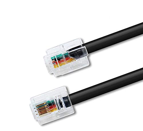 Part Express EopZol 10ft Telephone Line Cord Cable Wire 6P4C RJ11 DSL Modem Fax Phone to Wall Black