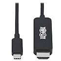 Tripp Lite USB C to HDMI Cable, Thunderbolt 3 Compatible Adapter Cable, USB-C and HDMI 4K, 4:4:4, Black, M/M, 3 ft. (U444-003-HBE)