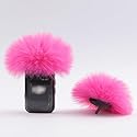 LEFXMOPHY OSMO POCKET 3 Windscreen for DJI MIC 2 (2024) / MIC2 Wireless Microphone Hot Pink Furry Wind Muff Deadcat Foam (Not for Dji Mic 1 2023)