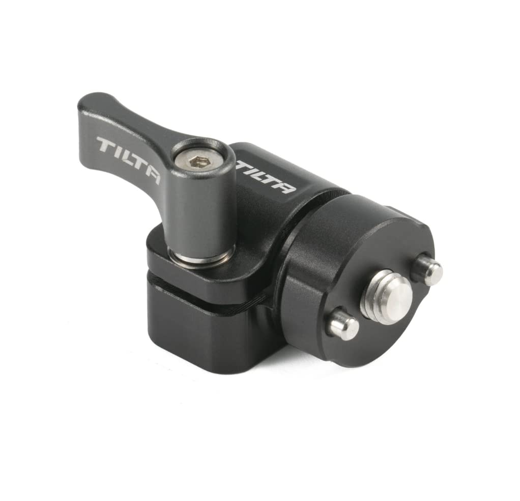 Tilta 15mm Rod Holder to 1/4?-20 Adapter (Front Mounted), Universal Design, Lightweight & Durable, Rod Support, Front Mounting, Location Pins (Black)