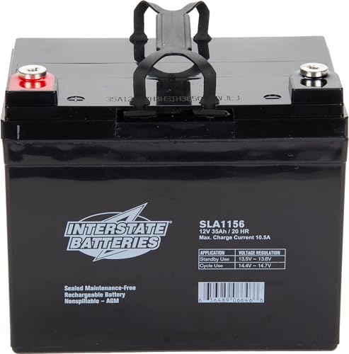Interstate Batteries 12V 35Ah Battery (Insert Terminal) SLA AGM VRLA Rechargeable Replacement for Construction Devices, Electric Stations, Backup…