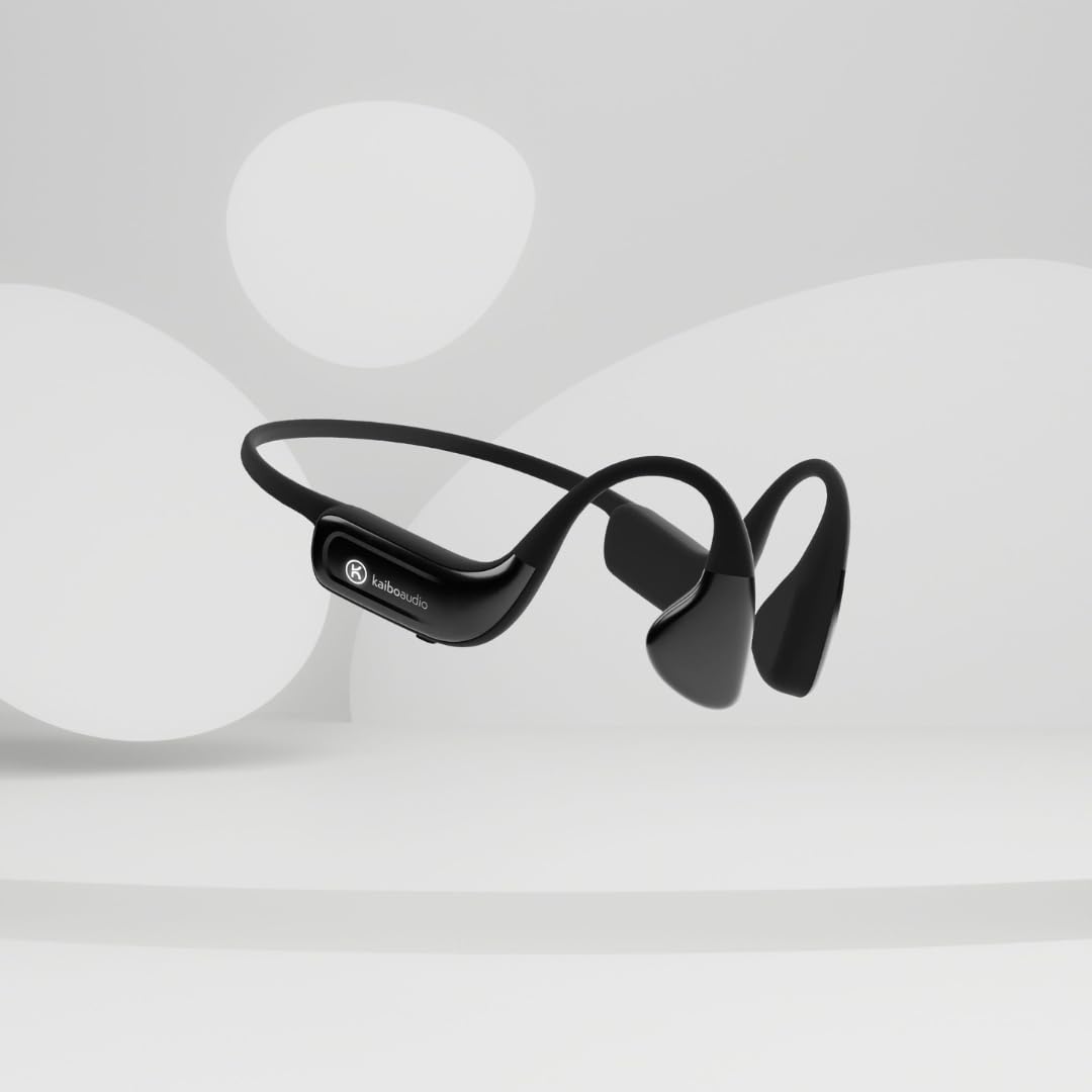 K KAIBOAUDIO Kaibo Flow - Bone Conduction Headphones with Noise-Cancelling Mic - Adjustable Headband - USB-C Quick Charge - IPX67 Waterproof - Sport…