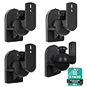 WALI Speaker Wall Mount, Surround Sound Speaker Stand with Adjustable Swivel Tilt Angle, Small Bookshelf Speaker Mount for Living Room, Home Theater