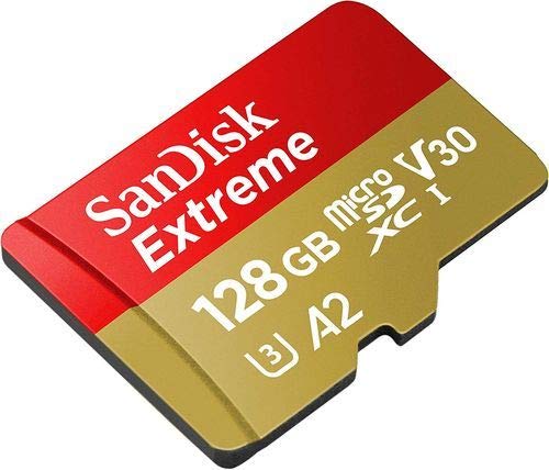 SanDisk 128GB Micro SDXC Extreme Memory Card for DJI Drones Works with Mini 3 Pro, Mini 3, DJI RC (SDSQXA1-128G-GN6MN) Class 10 Bundle with (1)