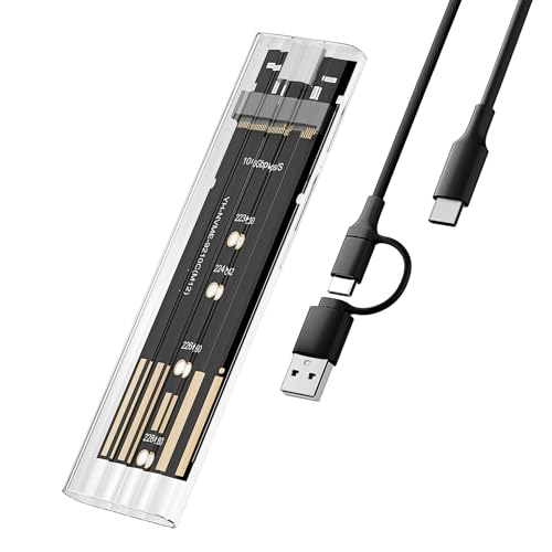 M.2 NVMe SSD Enclosure, High-Speed to USB Enclosure with USB 3.2 Gen 2 10Gbps, Compatibility for NVMe SSD M-Key/(B+M) Key, for 2230/2242/2260/2280