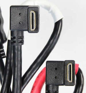 ALZO DSLR Audio and Video Right Angle Short Cord Cables Kit White, Compatible with HDMI