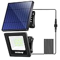 intelamp Solar Lights Outdoor, 4400mAh Solar Powered Flood Lights, Security Floodlight Dusk to Dawn Auto On/Off IP65 Waterproof for Wall Porch