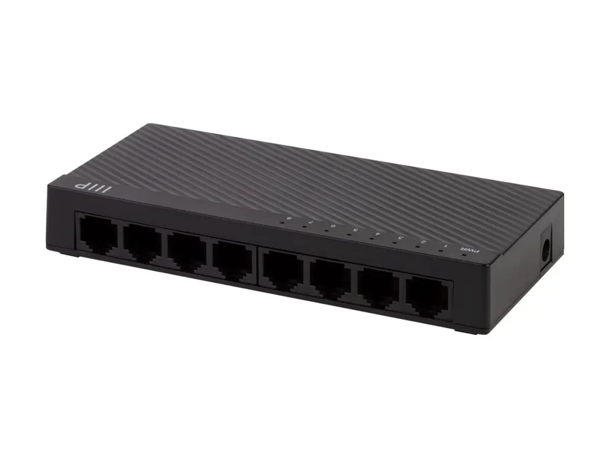 Monoprice 8?Port Fast Ethernet Unmanaged Network Switch - 10/100Mbps, Compact, Desktop or Wall Mount, Plug-N-Play, for Network Enabled Devices Such As