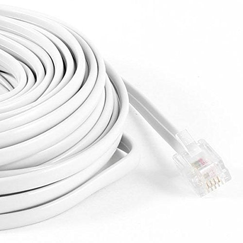 payanwin 30 Feet White Telephone Extension Cord Cable Line Wire