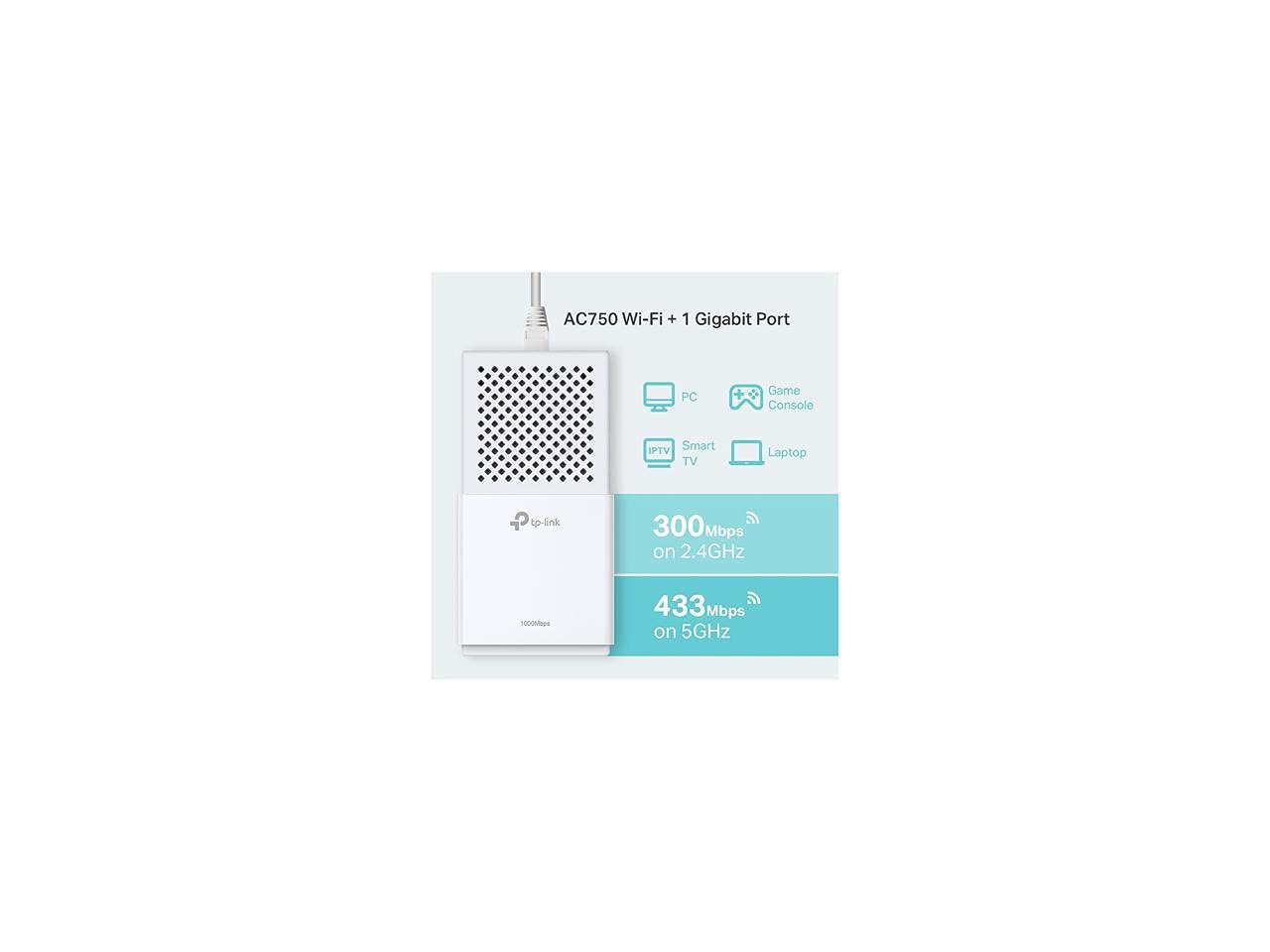 TP-Link AV1000 Powerline Ethernet Adapter - Gigabit Port, Plug&Play, Power Saving Mode,