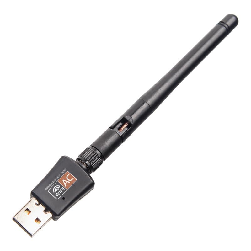 600Mbps Dual Band 2.4/5GHz Internet USB WiFi Adapter, Laptop Wireless Receiver Network Dongle with Antenna, Compatible with Windows