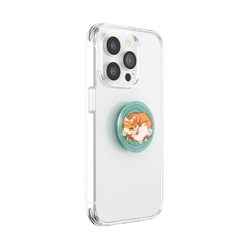PopSockets Adhesive Phone Grip, Holder, Phone Stand, Plant-Based - Sleepy Fox