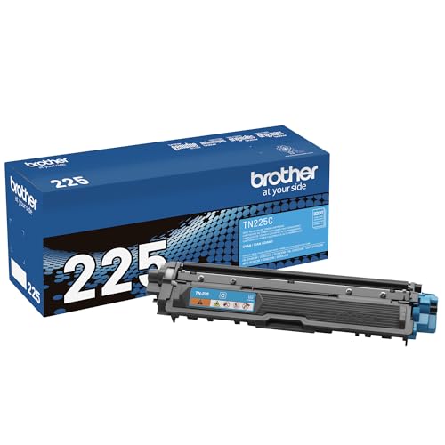 Brother Genuine High Yield Toner Cartridge, TN225C, Replacement Cyan Toner, Page Yield Up to 2,200 Pages, Amazon Dash Replenishment Cartridge, TN225