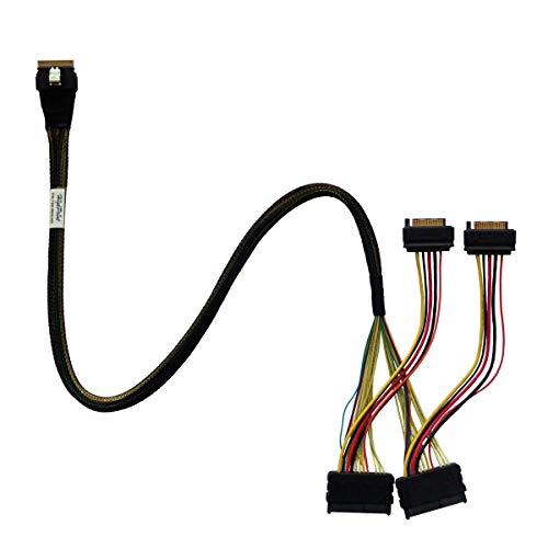 HighPoint Technologies TS8i-8639-060 - SFF-8654 to U.2 SFF-8639 NVMe Cable with a 15-pin SATA Power Connector