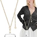 UKON Crossbody Phone Strap, 3 in 1 Phone Lanyard with Metal CellPhone Chain Wristlet Adjustable Crossbody Lanyard Neck Strap For iPhone Case