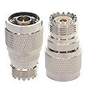 Boobrie N Male to UHF Female SO-239 Connector SO239 Jack to N-Type RF Coaxial Coax Cable Adapter for Antenna/Wireless LAN Device/WiFi/Radio/Coaxial…