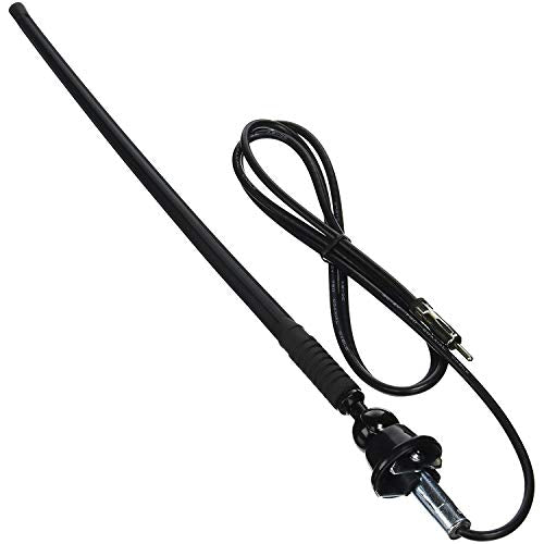 Jensen 1181067 Top Mount AM/FM Rubber Radio Antenna; 90 Degree Adjustable Angle; 10" Rubber Mast with 60" Cable