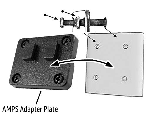 ChargerCity 25mm/1" inch Ball socklet to AMPs Connection Adapter + Dual T Plate for 1" inch Ball Connection Mount and Arkon Robust Series Mount