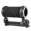 Macro Bellow, Aluminium Alloy Macro Camera Extension Bellows Straight Grain and Gear Focusing Rail Track, Macro Close Up Bellows Camera Extension