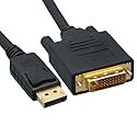 CableWholesale 15 feet DisplayPort to DVI Video Cable, Black, DisplayPort Male to DVI Male, 28 AWG, 1920 x 1080 DVI-D to DisplayPort Cable,