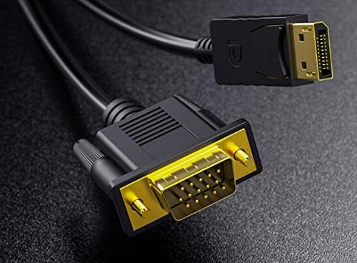 Dafensoy Displayport to VGA Cable 6 FT, Gold Plated DP Male to VGA Male Cable 1080P@60Hz Suitable for Connects DP Port from PC, Desktop, Laptop