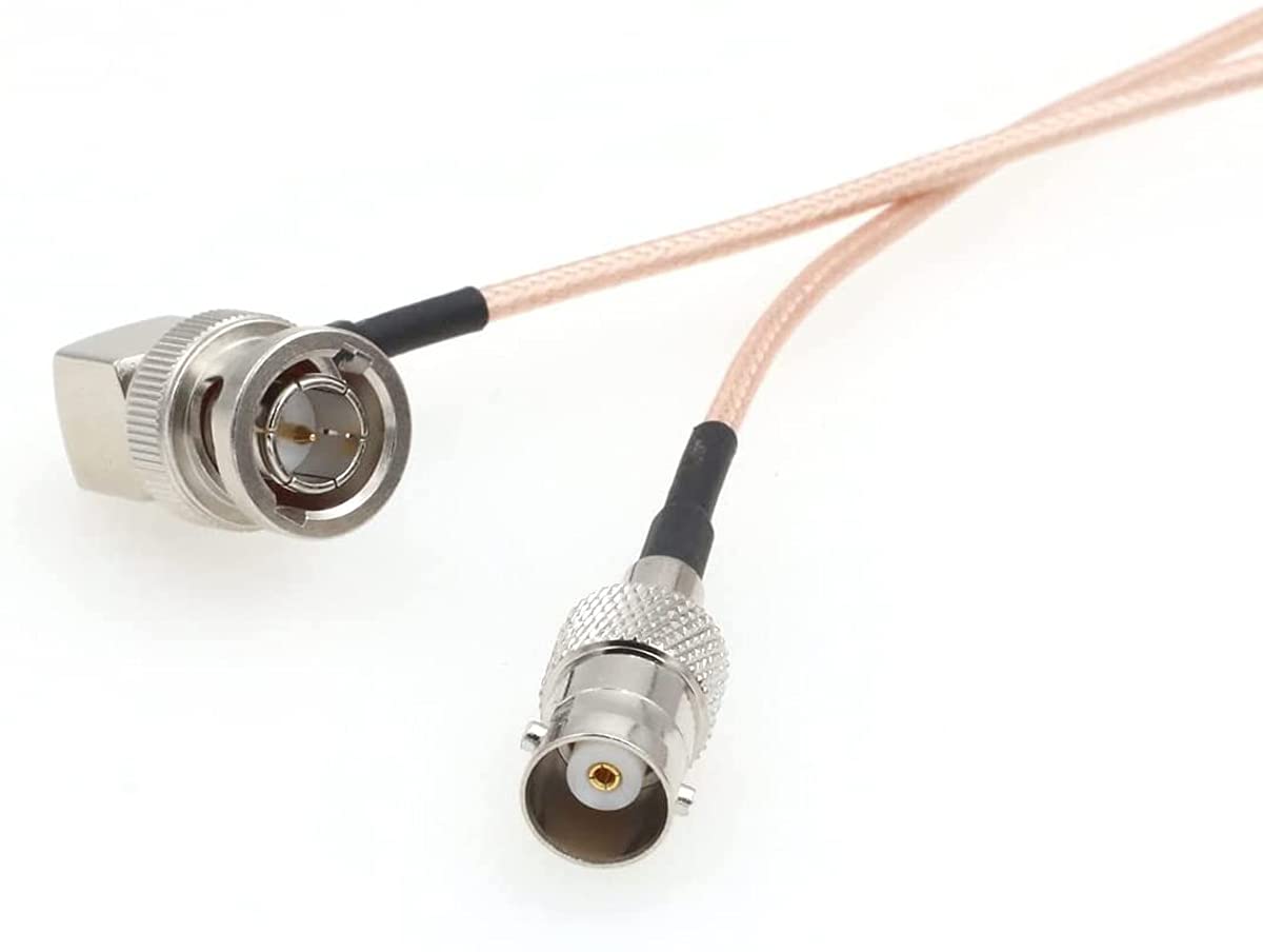 SZRMCC SDI Cable BNC Male Right Angle to BNC Female 3G HD SDI Cable RG179 75ohm Coaxial Extension Cable for Blackmagic ARRI RED Camera Monitor Radio