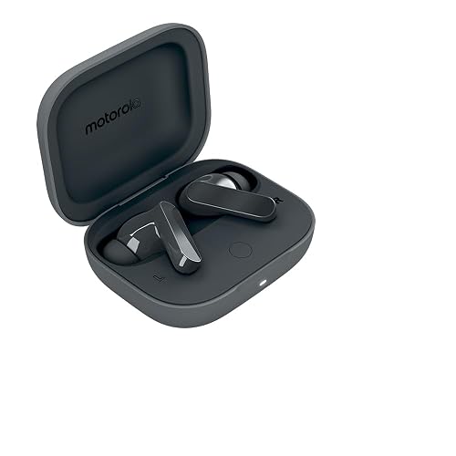 Motorola Moto Buds Bass XT2443-1 Dynamic ANC, Triple Microphone Array, Bluetooth 5.3, IP54 Water & Dust Resistant, Dolby Atmos Audio (Pantone Dark
