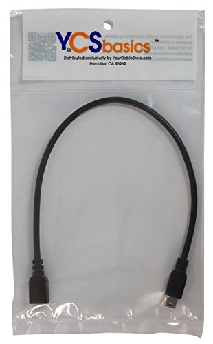 YCS basics 1 Foot USB 2.0 Mini B Male to Mini B Female Extension Cable