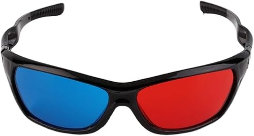 Vugyue 1Pcs Black Adult Black Frame Red Blue 3D Glasses, 3D Glasses for Dimensional Anaglyph Movie Game Accessories, 3D Viewing Glasses