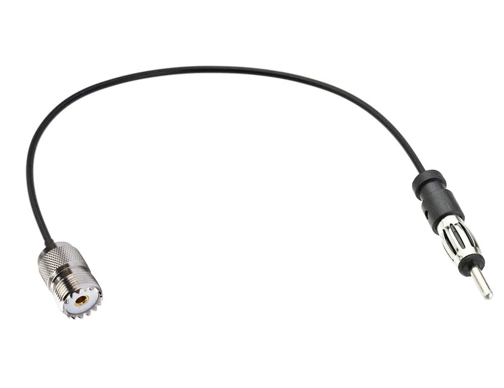 supmory UHF Female to AM/FM Male Adapter RG174 Coax Cable 12 inches for Radio Antenna